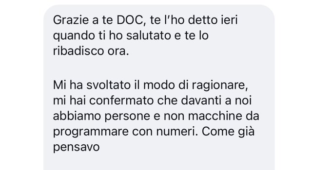 Messaggio di uno studente della Doc Academy