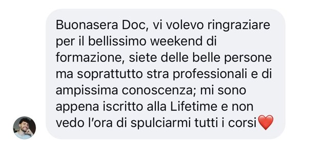 Messaggio di uno studente della Doc Academy